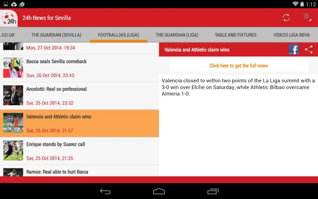 Sevilla News 24h android App screenshot 1